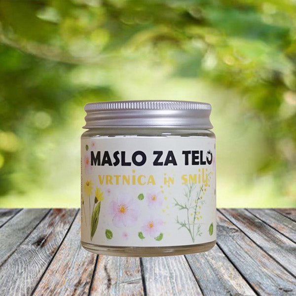 Cvetka maslo za telo vrtnica in smilj 130ml