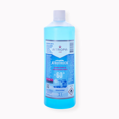 ATROTRUCK zimska tekočina za vetrobransko steklo 1l do -60 °C modre barve v praktični embalaži. Zimska tekočina za vetrobransko steklo je proizvedena v sloveniji.